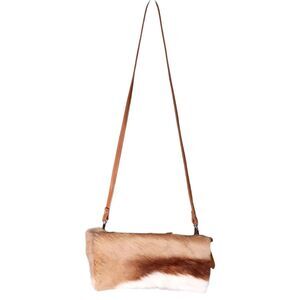 FSP Collection Lindiwe Springbok Leather Crossbody Shoulder Bag Handmade Brown
